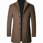 Leopold | Men's Wool Coat with Tailored Cut, Elegant Transitional Coat | My Sweet Wardrobe | Brown