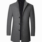 Leopold | Men's Wool Coat with Tailored Cut, Elegant Transitional Coat | My Sweet Wardrobe | Brown