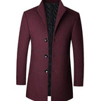Leopold | Men's Wool Coat with Tailored Cut, Elegant Transitional Coat | My Sweet Wardrobe | Brown