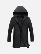 Liam | Men's Insulated Winter Coat, Mid-Length Warm Coat | My Sweet Wardrobe | Black