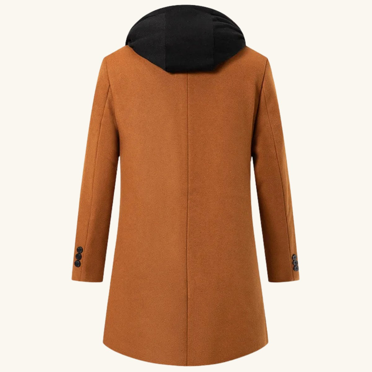 Lincoln | Men's Hooded Wool Overcoat, Quilted Lining Autumn Coat | My Sweet Wardrobe