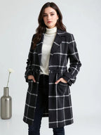 Lison | Women's Checked Wool Coat, Tailored Autumn Coat | My Sweet Wardrobe