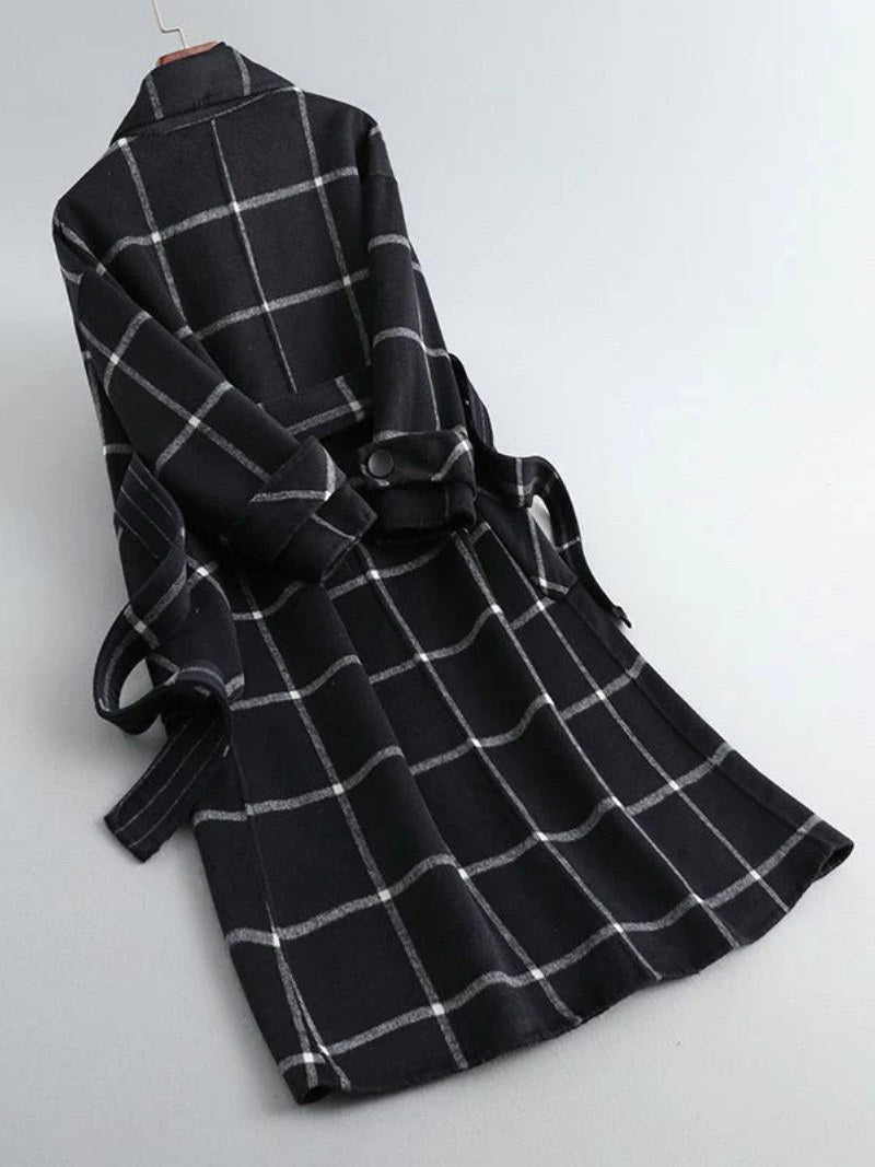 Lison | Women's Checked Wool Coat, Tailored Autumn Coat | My Sweet Wardrobe