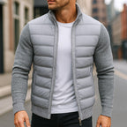 Logan | Men's Quilted Padded Jacket, Structured Everyday Jacket | My Sweet Wardrobe | Light Grey