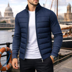 Logan | Men's Quilted Padded Jacket, Structured Everyday Jacket | My Sweet Wardrobe | Navy Blue