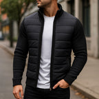 Logan | Men's Quilted Padded Jacket, Structured Everyday Jacket | My Sweet Wardrobe | Black