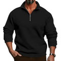 Lorenz | Men's Jumper with Zip, Lightweight Knit Jumper | My Sweet Wardrobe | Black