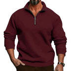 Lorenz | Men's Jumper with Zip, Lightweight Knit Jumper | My Sweet Wardrobe | Black