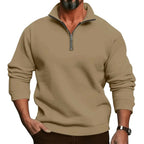 Lorenz | Men's Jumper with Zip, Lightweight Knit Jumper | My Sweet Wardrobe | Light Grey