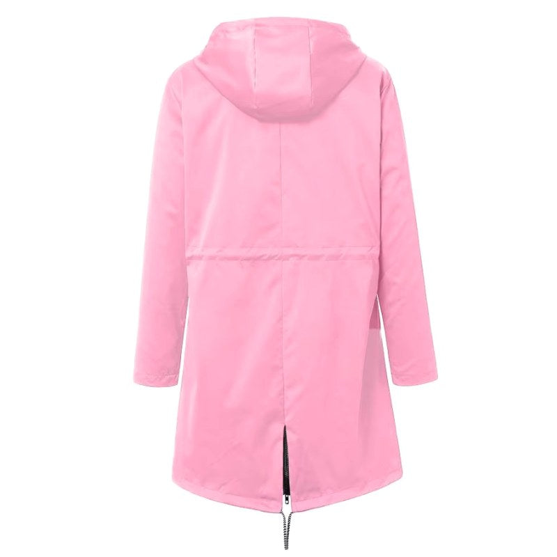 Lorraine | Women's Hooded Lightweight Raincoat, Water-Resistant Windproof Coat | My Sweet Wardrobe