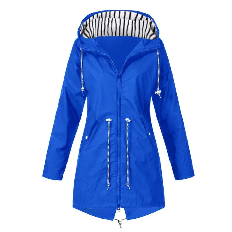 Lorraine | Women's Hooded Lightweight Raincoat, Water-Resistant Windproof Coat | My Sweet Wardrobe