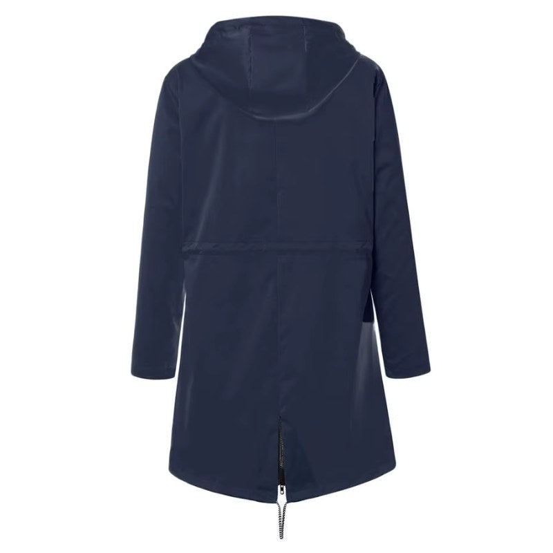 Lorraine | Women's Hooded Lightweight Raincoat, Water-Resistant Windproof Coat | My Sweet Wardrobe | Black