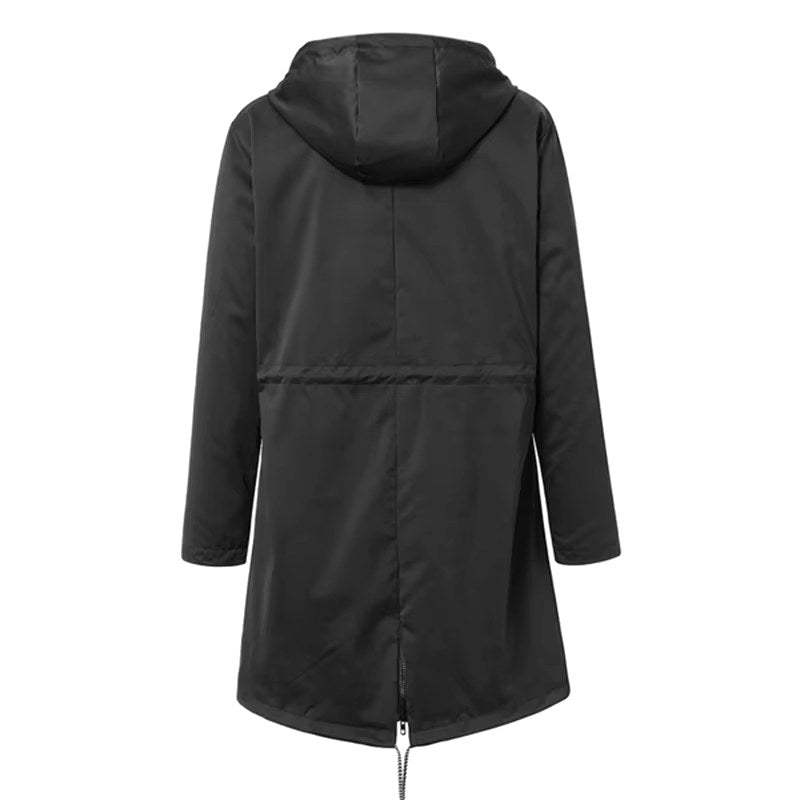 Lorraine | Women's Hooded Lightweight Raincoat, Water-Resistant Windproof Coat | My Sweet Wardrobe