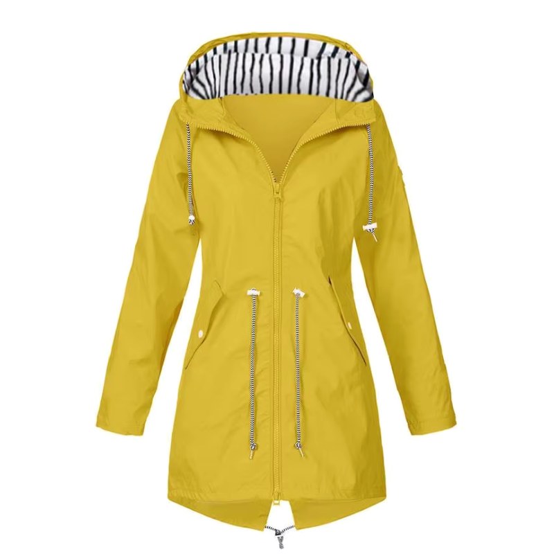 Lorraine | Women's Hooded Lightweight Raincoat, Water-Resistant Windproof Coat | My Sweet Wardrobe