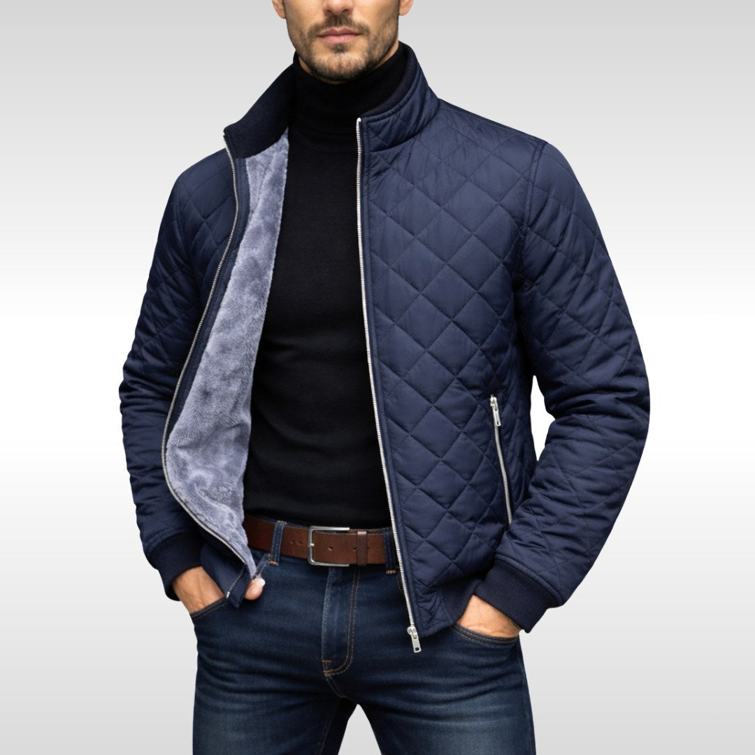 Lothar | Men's Quilted Jacket with Warming Function, Autumn Quilted Jacket | My Sweet Wardrobe | Navy Blue