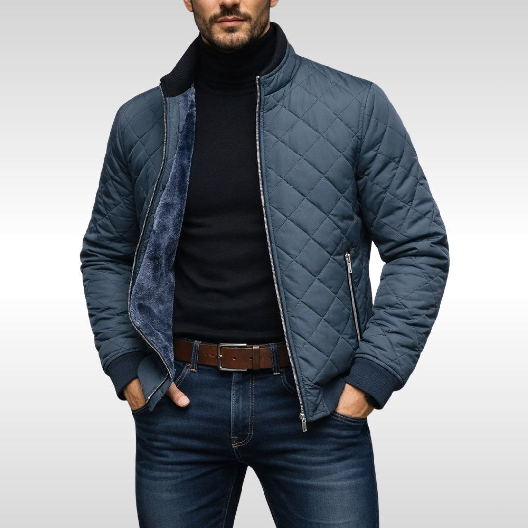 Lothar | Men's Quilted Jacket with Warming Function, Autumn Quilted Jacket | My Sweet Wardrobe | Navy Blue