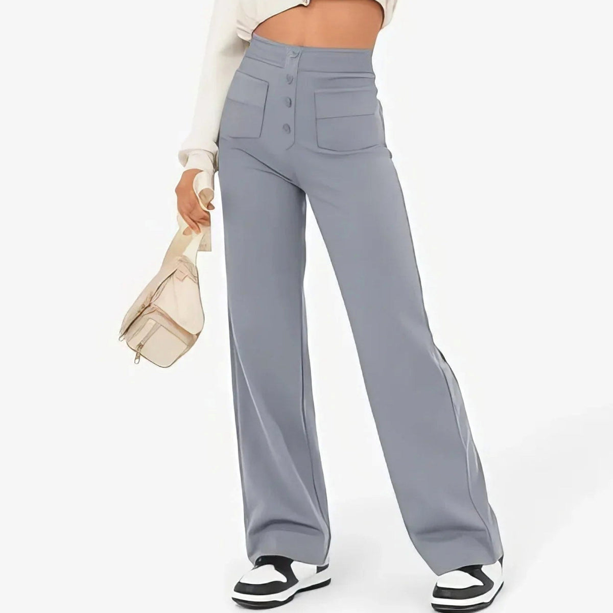 Lottie | Women's High-Waist Stretch Trousers, Comfortable Everyday Trousers | My Sweet Wardrobe