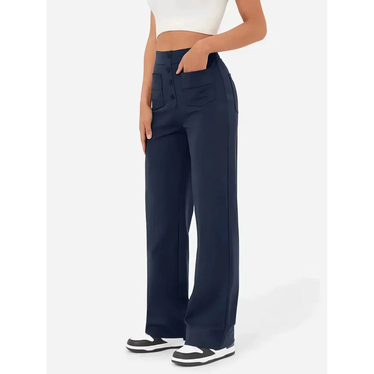 Lottie | Women's High-Waist Stretch Trousers, Comfortable Everyday Trousers | My Sweet Wardrobe