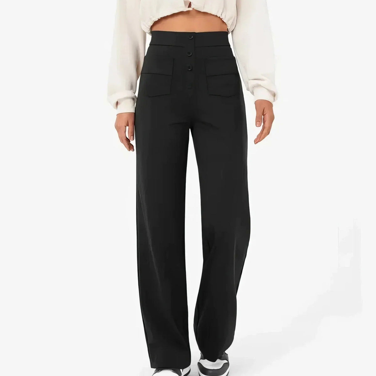 Lottie | Women's High-Waist Stretch Trousers, Comfortable Everyday Trousers | My Sweet Wardrobe
