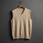 Louis | Men's Cashmere-Blend V-Neck Vest, Layering Jumper | My Sweet Wardrobe