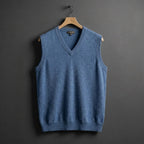 Louis | Men's Cashmere-Blend V-Neck Vest, Layering Jumper | My Sweet Wardrobe