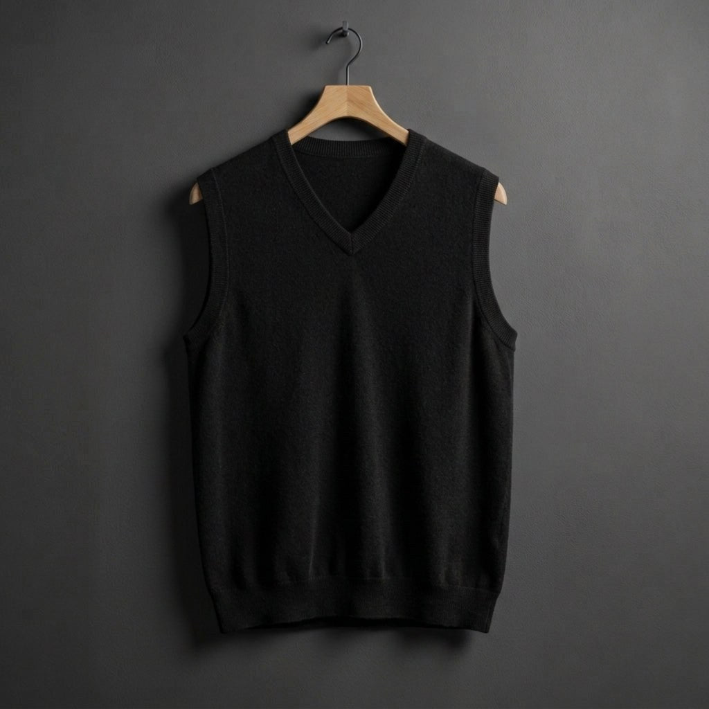 Louis | Men's Cashmere-Blend V-Neck Vest, Layering Jumper | My Sweet Wardrobe