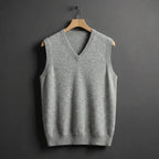 Louis | Men's Cashmere-Blend V-Neck Vest, Layering Jumper | My Sweet Wardrobe