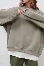 Lucienne | Women's Oversized Round-Neck Sweatshirt, Relaxed Fit Jumper | My Sweet Wardrobe | Dark Grey