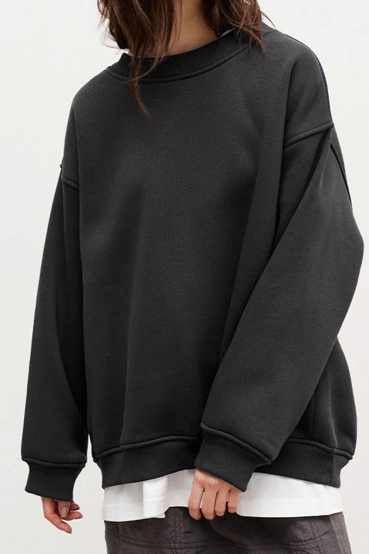 Lucienne | Women's Oversized Round-Neck Sweatshirt, Relaxed Fit Jumper | My Sweet Wardrobe | Blue