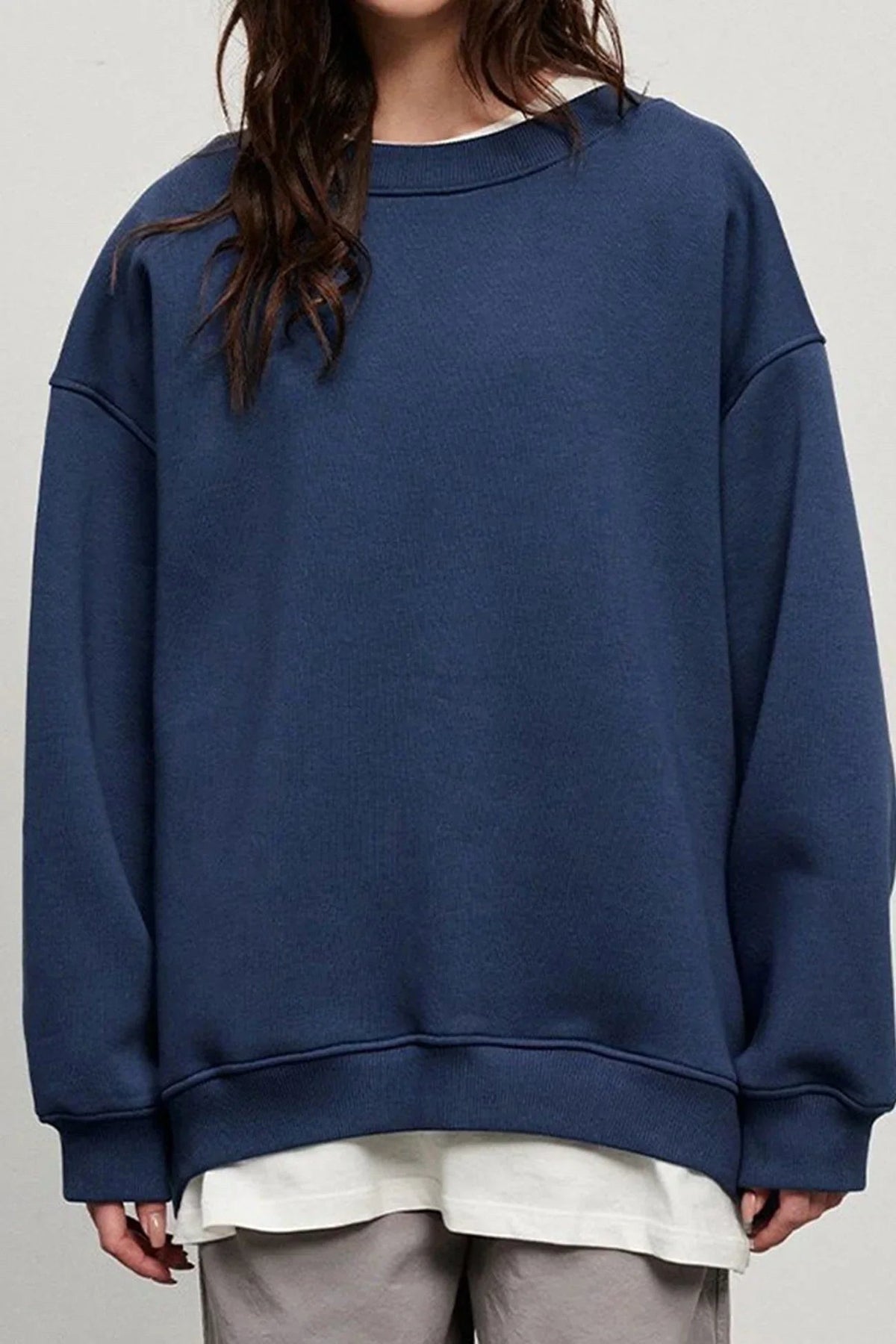 Lucienne | Women's Oversized Round-Neck Sweatshirt, Relaxed Fit Jumper | My Sweet Wardrobe | Brown