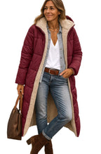 Luisa | Women's Long Hooded Padded Coat, Sherpa-Lined Winter Coat | My Sweet Wardrobe | Black