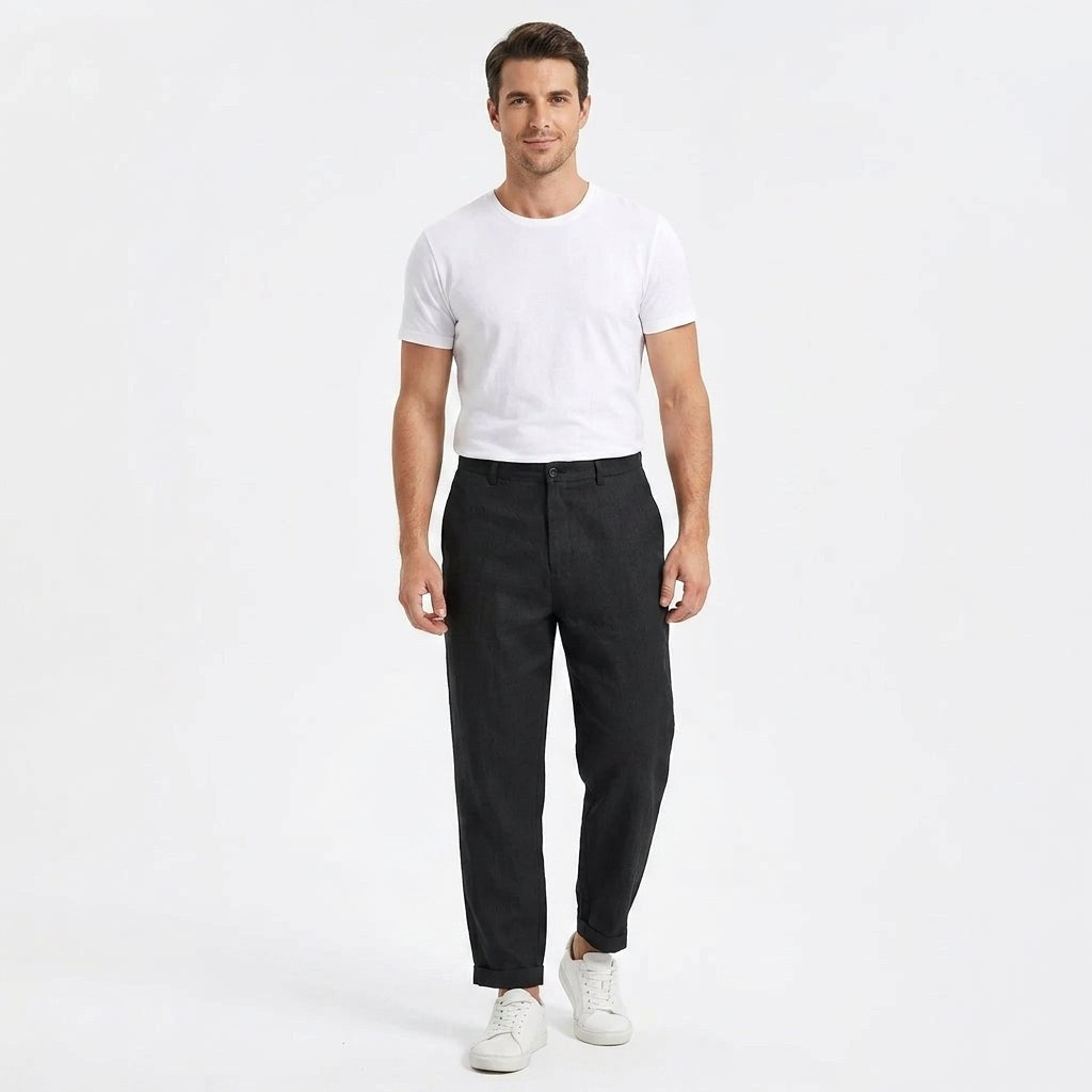 Lucas | Men's Linen Trousers, Loose Fit with Drawstring, Summer Trousers | My Sweet Wardrobe