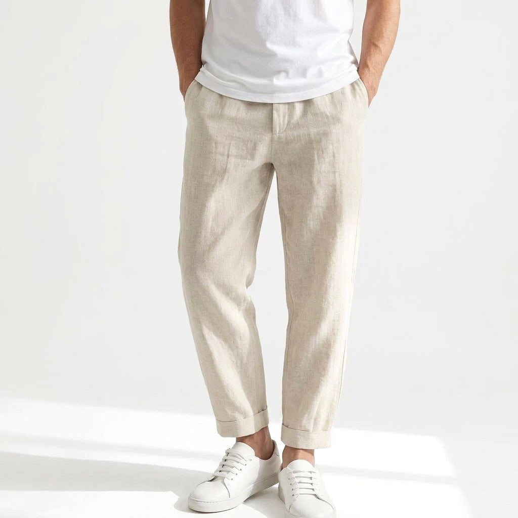 Lucas | Men's Linen Trousers, Loose Fit with Drawstring, Summer Trousers | My Sweet Wardrobe