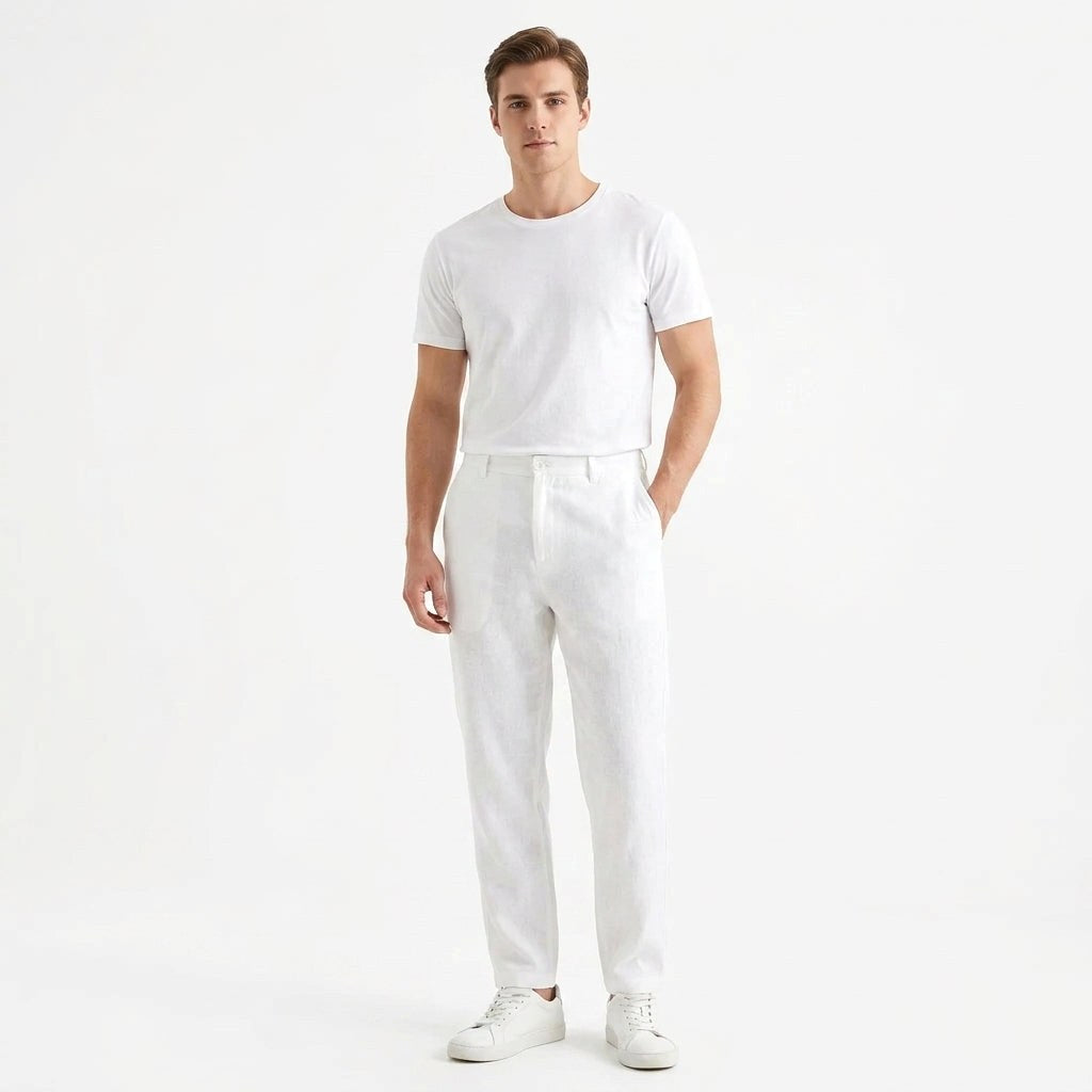Lucas | Men's Linen Trousers, Loose Fit with Drawstring, Summer Trousers | My Sweet Wardrobe