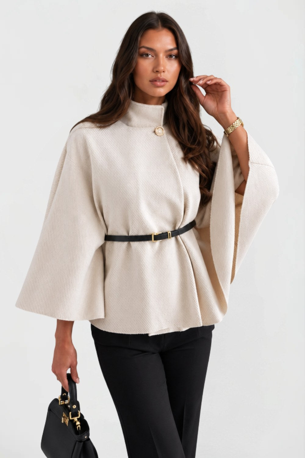 Delphine | Women's Oversized Wool Winter Coat, Cape Sleeve Jacket | My Sweet Wardrobe
