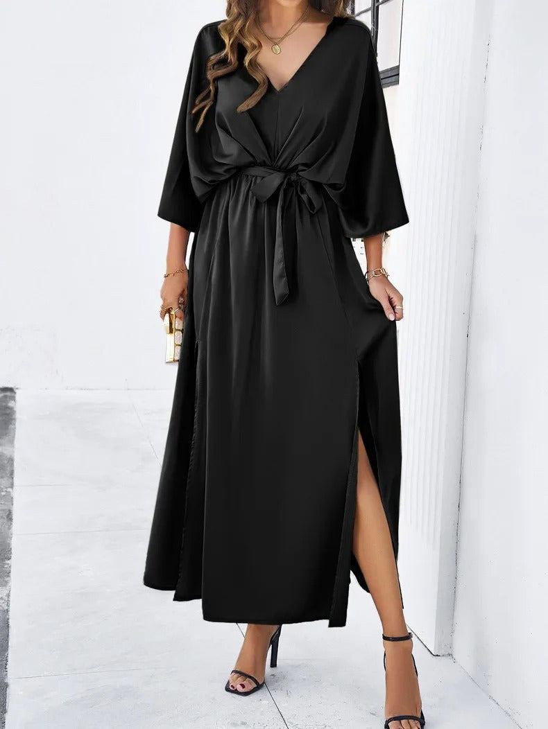 Céline | Women's V-Neck Midi Dress, Flattering Occasion Dress | My Sweet Wardrobe