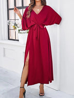 Céline | Women's V-Neck Midi Dress, Flattering Occasion Dress | My Sweet Wardrobe