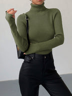 Madeleine | Women's Ribbed Turtleneck Jumper, Textured Knit Sweater | My Sweet Wardrobe