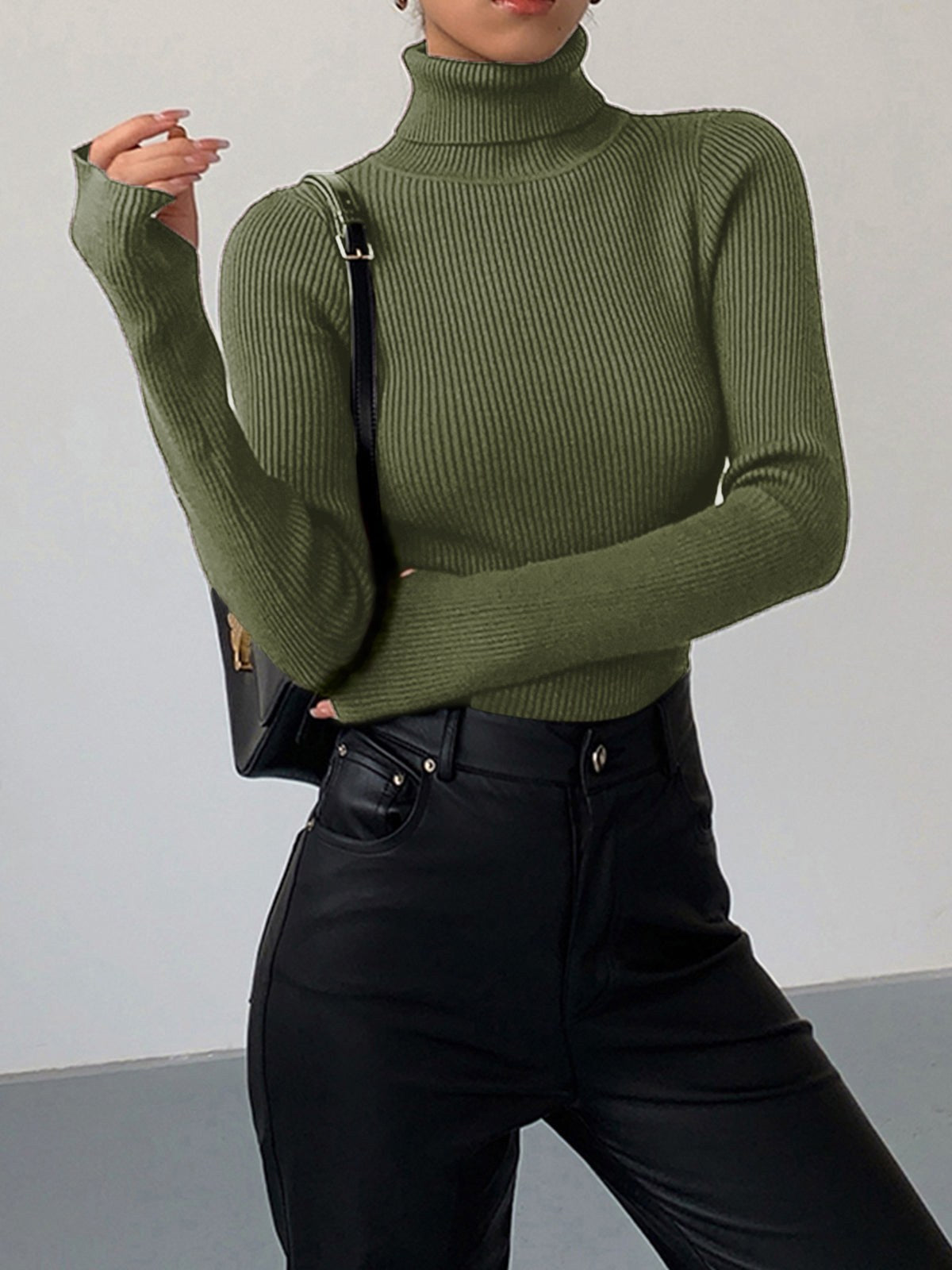 Madeleine | Women's Ribbed Turtleneck Jumper, Textured Knit Sweater | My Sweet Wardrobe
