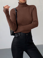 Madeleine | Women's Ribbed Turtleneck Jumper, Textured Knit Sweater | My Sweet Wardrobe
