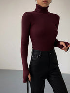 Madeleine | Women's Ribbed Turtleneck Jumper, Textured Knit Sweater | My Sweet Wardrobe