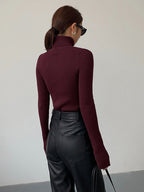 Madeleine | Women's Ribbed Turtleneck Jumper, Textured Knit Sweater | My Sweet Wardrobe