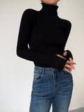 Madeleine | Women's Ribbed Turtleneck Jumper, Textured Knit Sweater | My Sweet Wardrobe