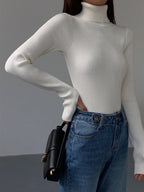 Madeleine | Women's Ribbed Turtleneck Jumper, Textured Knit Sweater | My Sweet Wardrobe