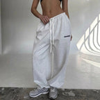 Maelle | Women's Baggy-Fit Sweatpants with Side Stripe, Wide-Leg Lounge Trousers | My Sweet Wardrobe | Yellow