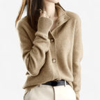Mallory | Women's Cashmere Cardigan, Classic Button-Front Cardigan | Dressific