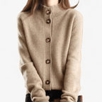 Mallory | Women's Cashmere Cardigan, Classic Button-Front Cardigan | Dressific