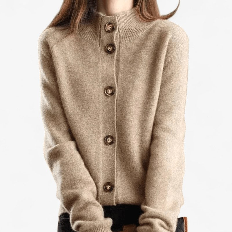 Mallory | Women's Cashmere Cardigan, Classic Button-Front Cardigan | Dressific
