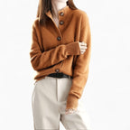 Mallory | Women's Cashmere Cardigan, Classic Button-Front Cardigan | Dressific