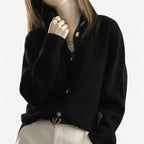 Mallory | Women's Cashmere Cardigan, Classic Button-Front Cardigan | Dressific